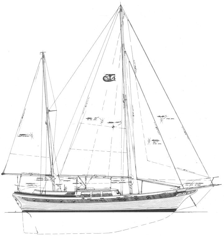CT-54 Sail Plan — Line Drawing