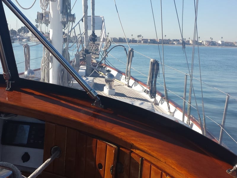 Sailboat deck and bow